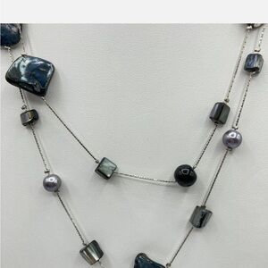 ☀️ Chic Multi-Stone Necklace in Black and Gray